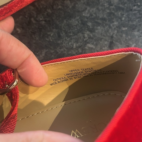 Red Velvet Mary Jane Flats - Picture 5 of 6